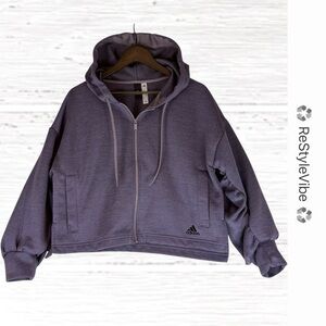 ADIDAS Women’s Size S Hoodie Jacket Coat Full Zipper Athleisure Fleece Oversized